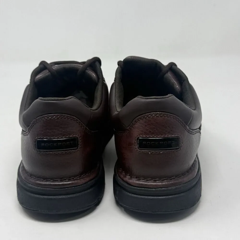 Rockport Ridgefield Eureka Walking Shoes Mens 8 M Brown Leather Casual Comfort
